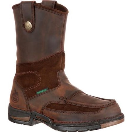 Georgia Boot Men's Waterproof Wellington Work Boot, 14 W, Steel Toe, 10 in H, Brown, G4603 G4603